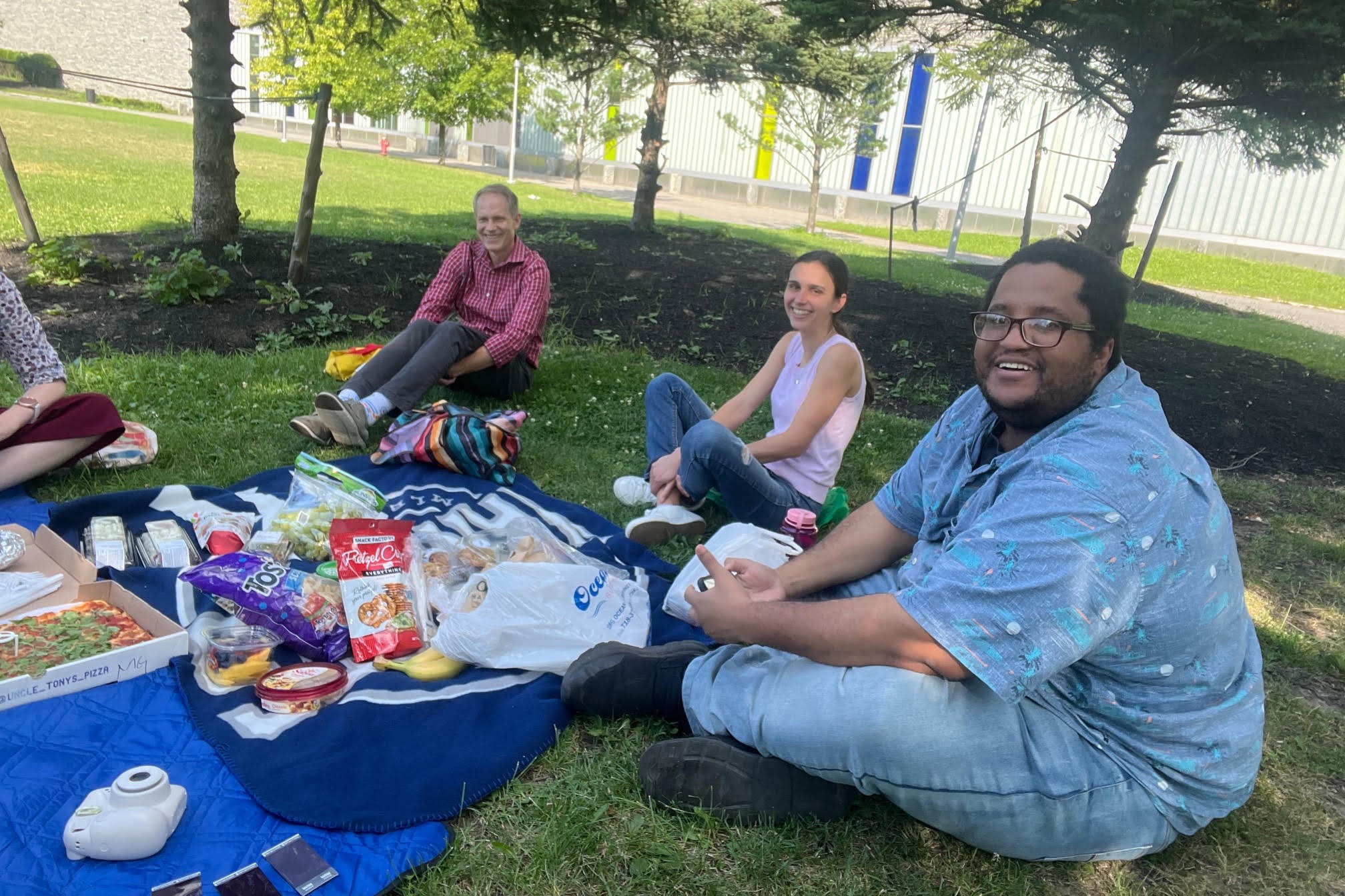 The lab group at an outdoor picnic